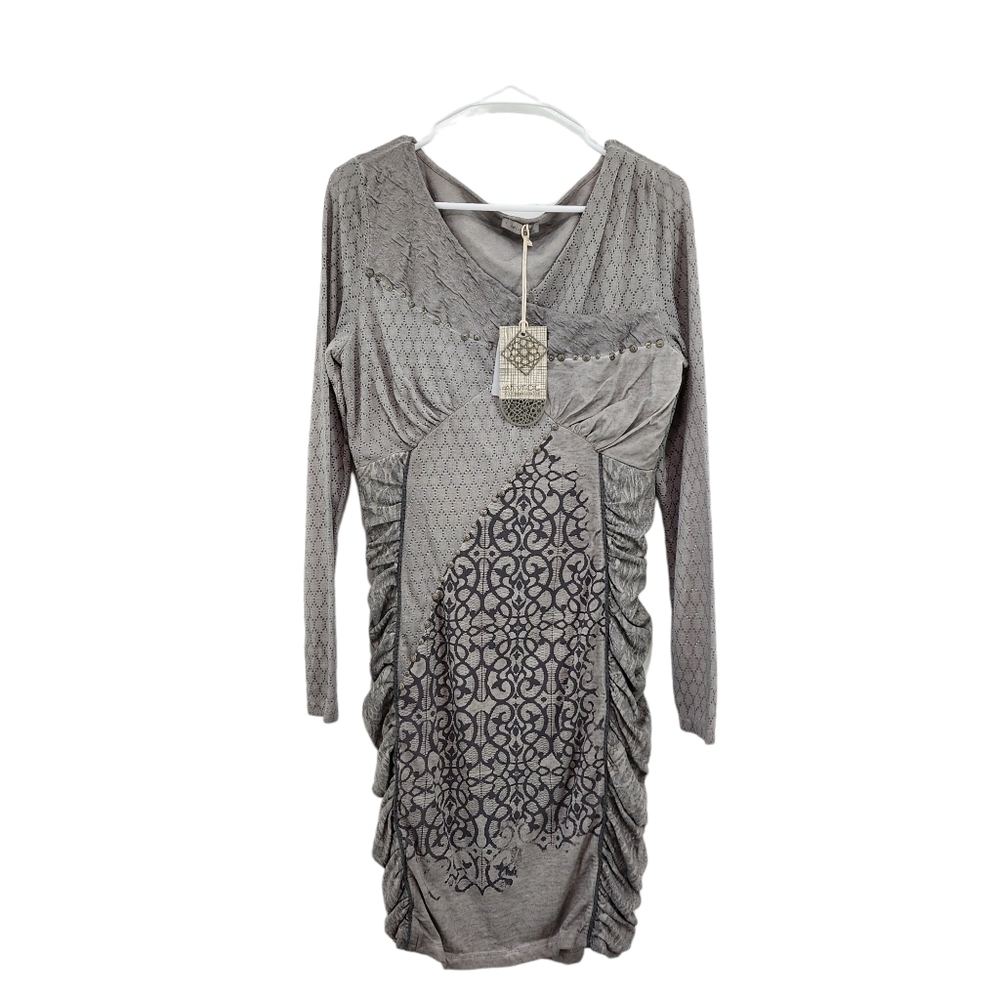 Angels Never Die Women's Cotton Blend Ruched Bodycon Artsy Dress